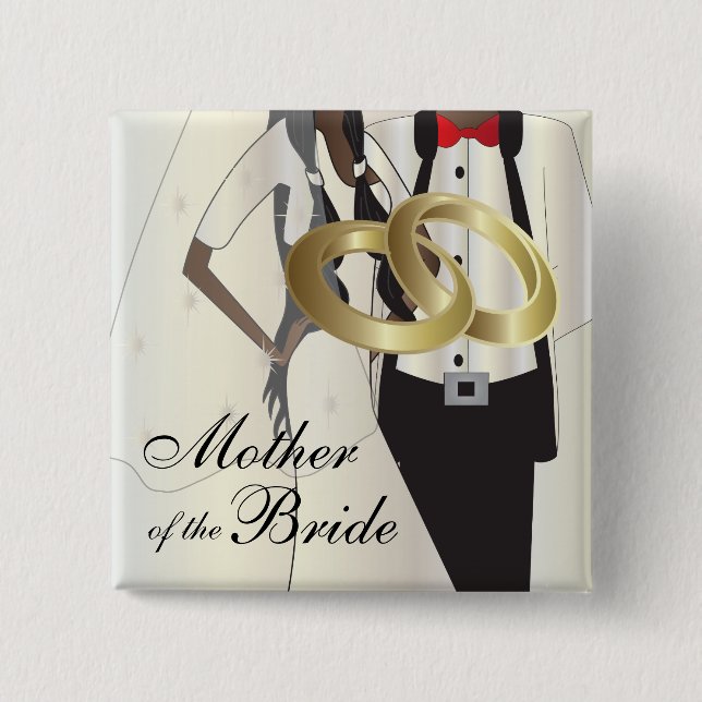 Bóton Quadrado 5.08cm Personalizar membros da Festa de casamento e da Fa (Frente)