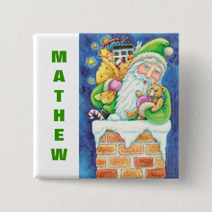 Bóton Quadrado 5.08cm Personalize botões da meia do Natal