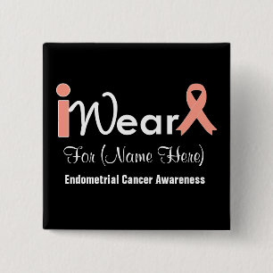 Bóton Quadrado 5.08cm Personalize o cancer Endometrial da fita do