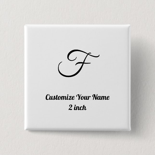 Bóton Quadrado 5.08cm Personalize simples personalizados 2 polegadas Qua (Frente)