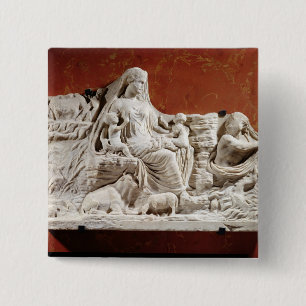 Bóton Quadrado 5.08cm Personification da mãe de terra, r alegórico