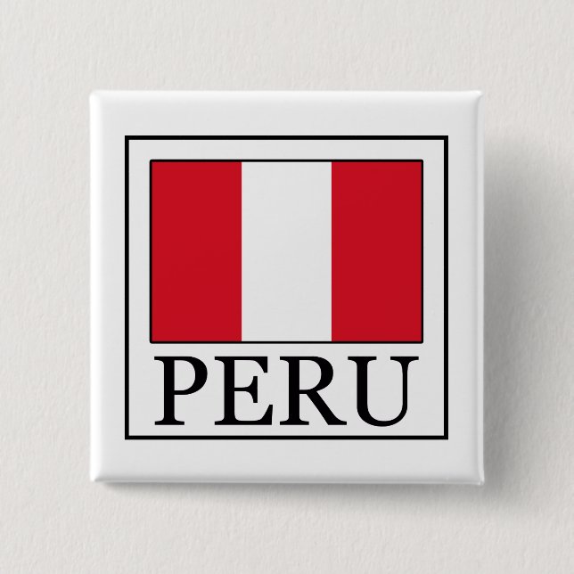 Bóton Quadrado 5.08cm Peru (Frente)