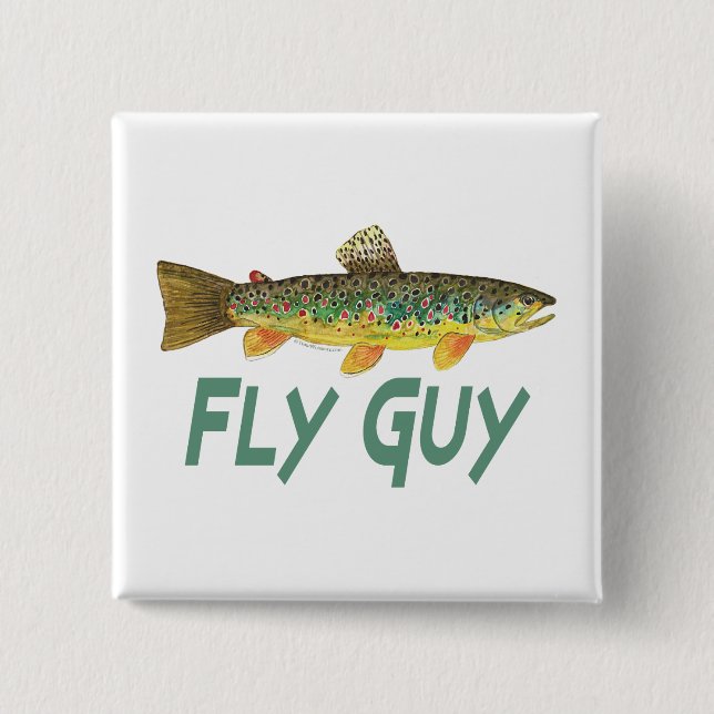 Bóton Quadrado 5.08cm Pesca com moscas (Frente)