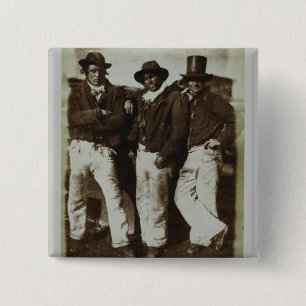 Bóton Quadrado 5.08cm Pescadores em terra, c.1843-47 (impressão do pape