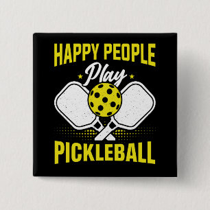 Bóton Quadrado 5.08cm Pessoas Felizes Jogam Pickleball