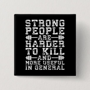 Bóton Quadrado 5.08cm Pessoas Fortes São Mais Difíceis De Matar - Workou
