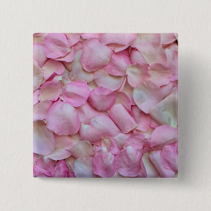 Bóton Quadrado 5.08cm Pétalas Rosa Rosa Rosa Rosa Rosa Rosa