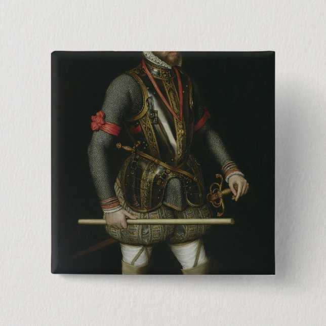 Bóton Quadrado 5.08cm Philip II da espanha (Frente)