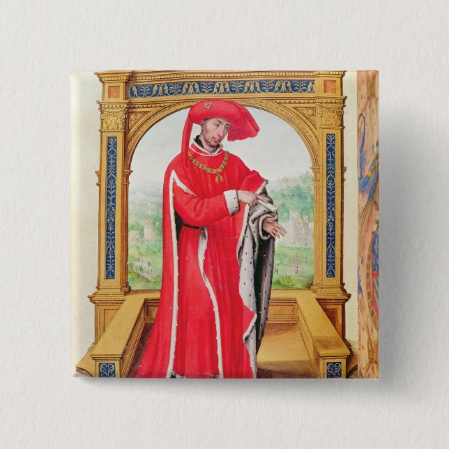 Bóton Quadrado 5.08cm Philip o bom duque de Borgonha (Frente)