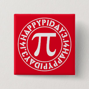 Bóton Quadrado 5.08cm Pi Day