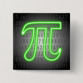 Bóton Quadrado 5.08cm Pi Day Green Neon