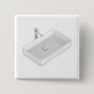 Bóton Quadrado 5.08cm pia de banheiro quadrada branca moderna com tornei