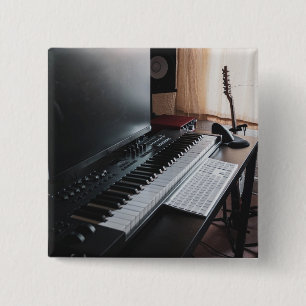 Bóton Quadrado 5.08cm Piano incrível