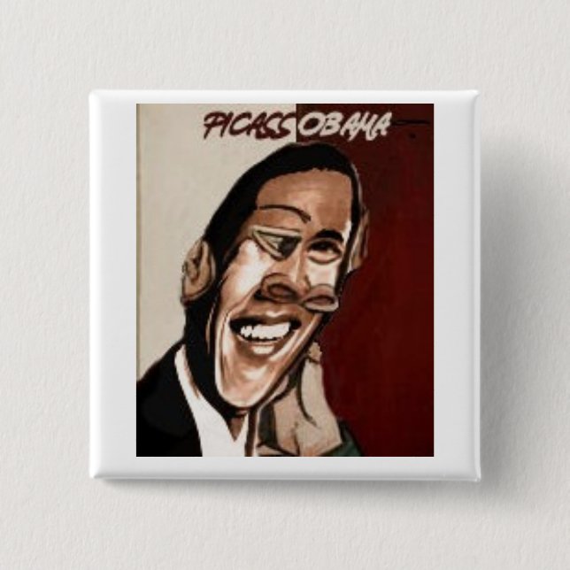 Bóton Quadrado 5.08cm picassobama (Frente)