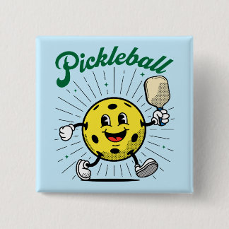 Bóton Quadrado 5.08cm PICKLEBALL MASCOT por PickleballPlayerz