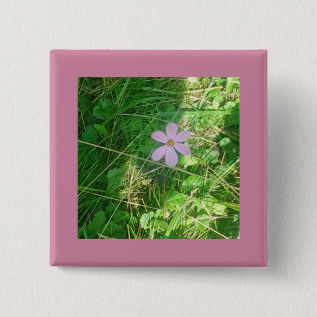 Bóton Quadrado 5.08cm Pico-a-boo rosa (Frente)