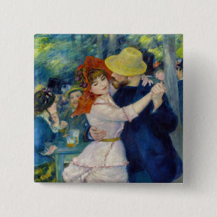 Bóton Quadrado 5.08cm Pierre-Auguste Renoir - Dança em Bougal