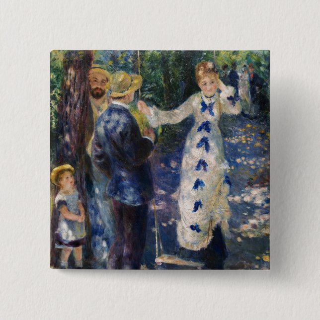 Bóton Quadrado 5.08cm Pierre-Auguste Renoir - The Swing (Frente)