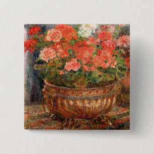 Bóton Quadrado 5.08cm Pierre gerânio de Renoir um em uma bacia de