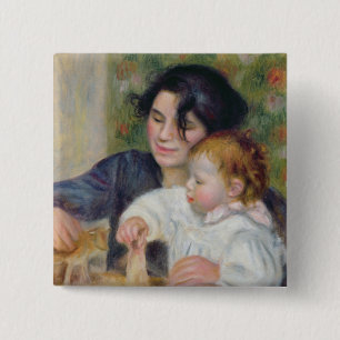 Bóton Quadrado 5.08cm Pierre um Renoir Gabrielle e Jean