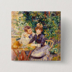 Bóton Quadrado 5.08cm Pierre um Renoir no jardim