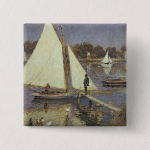 Bóton Quadrado 5.08cm Pierre um Renoir o Seine em Argenteuil