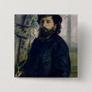 Bóton Quadrado 5.08cm Pierre um retrato de Renoir de Claude Monet
