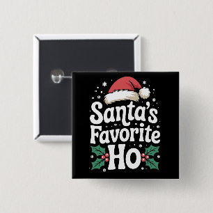 Bóton Quadrado 5.08cm Pijama safado favorito do Papai Noel engraçado de 