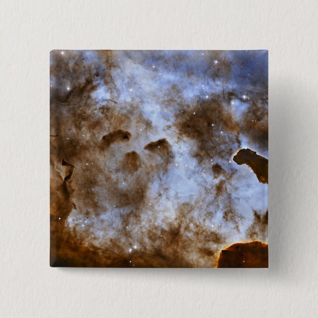 Bóton Quadrado 5.08cm Pilares de Criação de Estrelas da Carina Nebula (Frente)