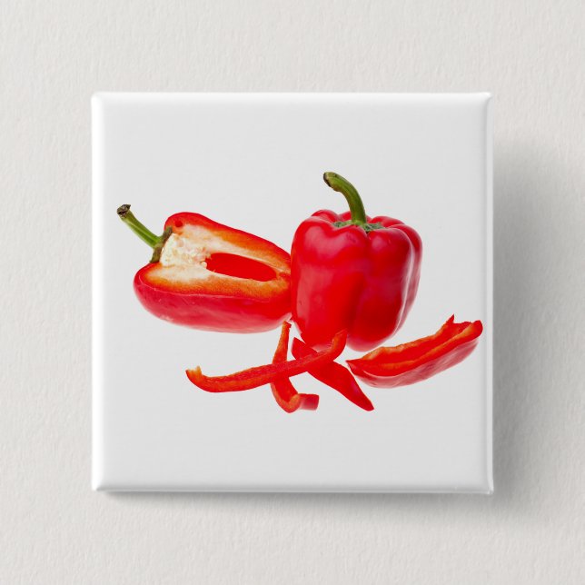 Bóton Quadrado 5.08cm Pimenta vermelha (Frente)