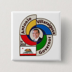 Bóton Quadrado 5.08cm Pin 2010 quadrado de Antonio Villaraigosa