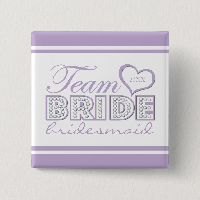 Bóton Quadrado 5.08cm PIN BRIDESMAID | Guarda-costas (Frente)