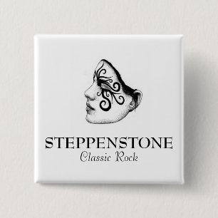 Bóton Quadrado 5.08cm Pin clássico da rocha de Steppenstone