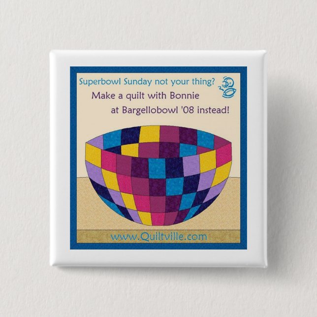 Bóton Quadrado 5.08cm Pin da bacia de Bargello (Frente)