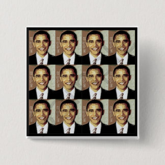 BÓTON QUADRADO 5.08CM PIN DA ESPERANÇA DE BARACK OBAMA