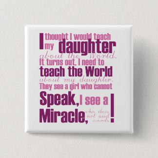 Bóton Quadrado 5.08cm Pin da filha