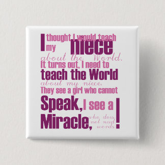 Bóton Quadrado 5.08cm Pin da sobrinha