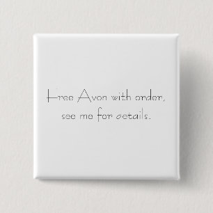 Bóton Quadrado 5.08cm Pin de Avon