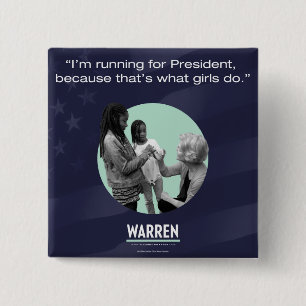 Bóton Quadrado 5.08cm Pin de Elizabeth Warren - de que é o que as
