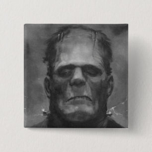 Bóton Quadrado 5.08cm Pin de Frankenstein/botão