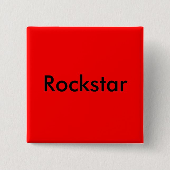 Bóton Quadrado 5.08cm Pin de Rockstar (Frente)