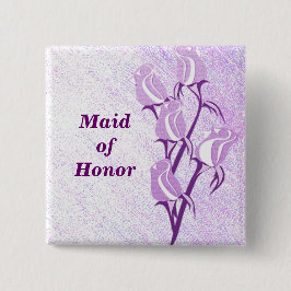 Bóton Quadrado 5.08cm Pin do botão da madrinha de casamento do rosa do