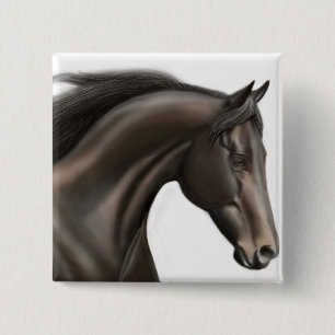 Bóton Quadrado 5.08cm Pin do cavalo do puro-sangue