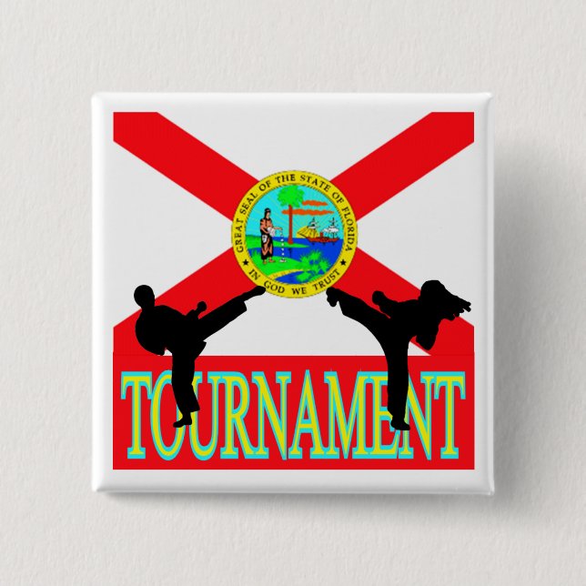 Bóton Quadrado 5.08cm Pin do competiam de Florida (Frente)