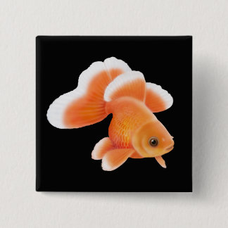 Bóton Quadrado 5.08cm Pin do peixe dourado da cauda da borboleta de