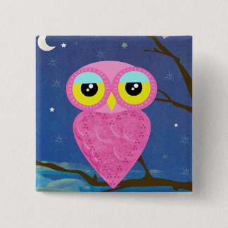 Bóton Quadrado 5.08cm Pin do quadrado da coruja de Japão do tabu