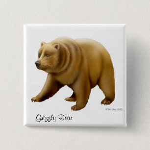 Bóton Quadrado 5.08cm Pin do urso de urso