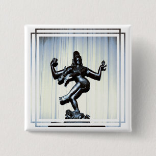 Bóton Quadrado 5.08cm Pin Hindu de Shiva