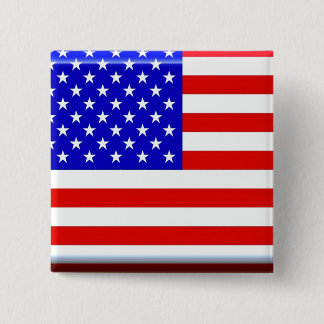 Bóton Quadrado 5.08cm Pin lustroso do botão da bandeira americana