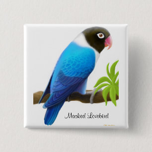 Bóton Quadrado 5.08cm Pin mascarado do Lovebird
